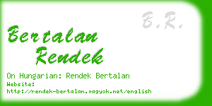 bertalan rendek business card